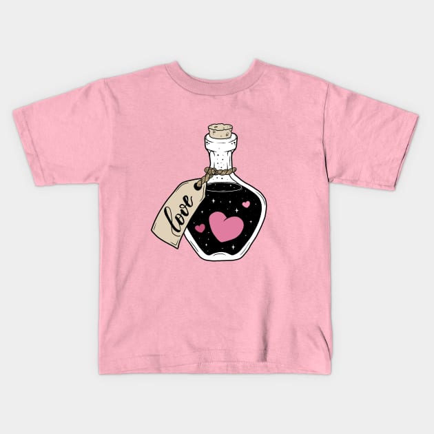 Love in a bottle Kids T-Shirt by valentinahramov